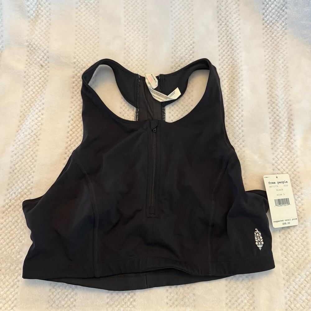 nwt free people racer stripe sports bra size Large